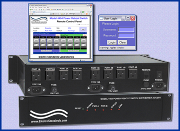 Model 4404 Eight Channel Remote Power Reboot Switch w/ 10 Base-T LAN/WAN Access